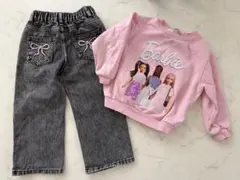 H&M Barbieスウェット　リボンデニム　セット　100cm
