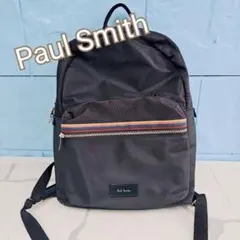 ⭐未使用級⭐Paul Smith　マルチストライプ　リュック　ナイロン×レザー piazza_pa1346-1