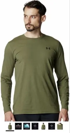 UNDER ARMOUR パフォーマンスコットン 長袖Tシャツ オリーブ