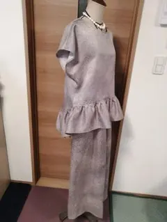 着物リメイクブラウス、ワイドパンツ／セットアップ、Lサイズ
