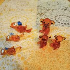 ガラス製★ガラス細工★動物★6体セット★ラッコ★コアラ