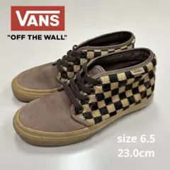 VANS チェック柄 レディースハイカットスニーカー　23.0cm