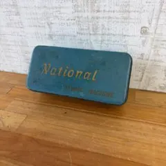 【アンティーク】昭和レトロ ヴィンテージ缶 ナショナル ミシン道具箱 古道具