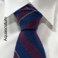 TG2956 Aquascutum ストライプ ウール カシミヤ ネクタイ