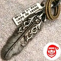 ●ネックレス　メンズ　フェザー　インディアン　ジュエリー　アメカジ　シルバー