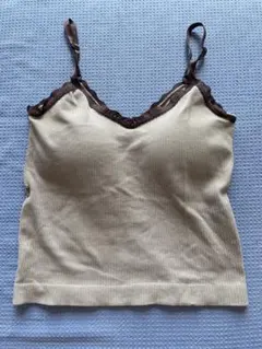 キャミソールトップ コットン　FREE SIZE グレー