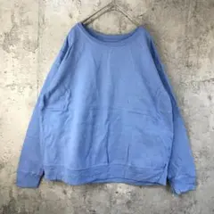 B475古着　トレーナー　スウェット　青　無地　90s Y2K