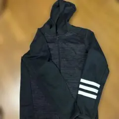 adidas neo フルジップパーカー L 黒