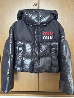 MIUMIU ミュウミュウ 水玉 ドット ショートダウン 水色 - メルカリ