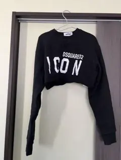 DSQUARED2 ICON クロップドスウェット ブラック