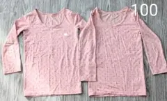 ユニクロ　100 長袖ヒートテック 女の子　ピンク