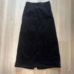 GU《コーデュロイＡラインロングスカート 》　ブラック　Sサイズ