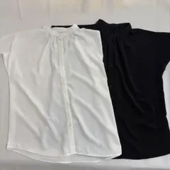 GUホワイト・ブラック 半袖ブラウス2点セット