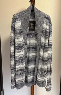 KARL KANI ニット ボーダー柄模様カーディガン　XL