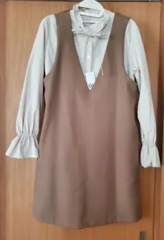 GU　ジャンパースカート(ワンピース)　ブラウス　セット