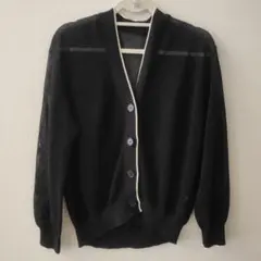 【GLOBAL WORK】洗えるドライメッシュカーディガン Мサイズ　ブラック