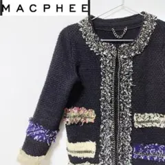 MACPHEE マカフィー ノーカラーツイードジャケット マルチカラー 38
