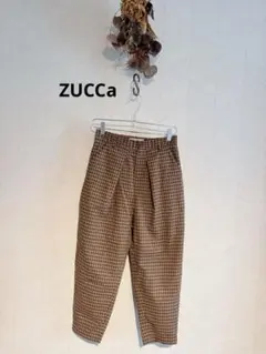 ZUCCa　マルチチェック　1タックテーパードパンツ