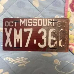 クリスマス限定999▶︎800ミズーリ州 ナンバープレート XM7-366飾り