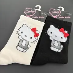 新品 サンリオ kitty レディース ソックス 靴下 2足 23-25cm