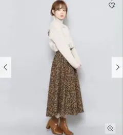 値下げ⭐︎SENSE OF PLACE レオパード柄 フレアスカート フリーサイズ