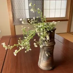 和モダンフラワーベース　手作り陶器花瓶 高さ２５㎝　新生活