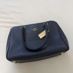 【美品】COACH ネイビー レザー ショルダーバッグ 2way