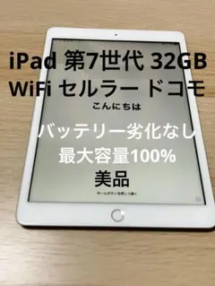 美品バッテリー劣化なしiPad 第7世代 32GB Wi-Fi セルラードコモ