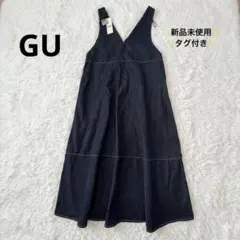 ✨新品タグ付✨GU デニムジャンパードレス XL 69NAVY ワンピースのサムネイル