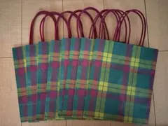 伊勢丹 チェック紙袋 8枚セット