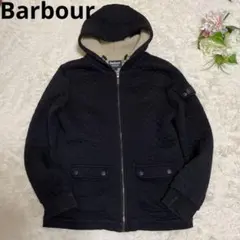 ✨バブアー キルティング ジップアップ パーカー ブラック ボア サイズXL ✨