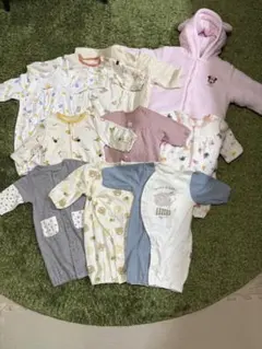 ベビーカバーオール9枚andミニーマウスジャンプスーツのセット　50〜60