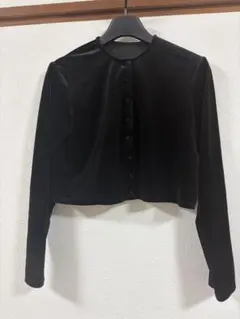 ベロアカーディガン黒