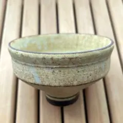 信楽焼 蒼海釉 抹茶碗 トルコ青 ろくろ目 侘び 欠け 景色 茶道具 希少 