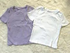 GAP KIDS ラベンダー・ホワイト Tシャツ 2枚セット L