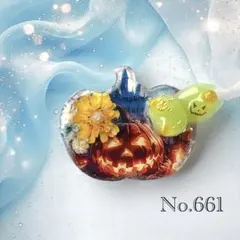 レジン ヘアゴム ドライフラワー ハロウィンねこちゃん No.661