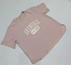 接触冷感ロゴTシャツ サラッと伸びるゆったり3L半袖くすみピンクオーバーサイズのサムネイル