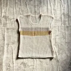 ニットベスト ノースリーブ サマーニット ホワイト カジュアル シンプル