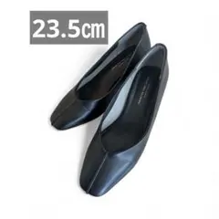 ブラック　レザー　ヒール　パンプス　グリーンレーベルリラクシング　23.5㎝