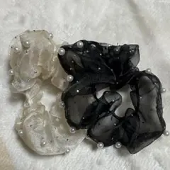 シフォンパールシュシュ2個セット 大きめ