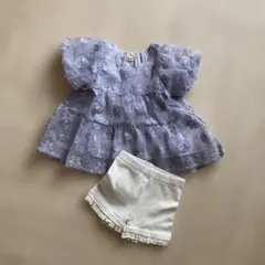 petit main 花柄トップスとショートパンツセット 90cm