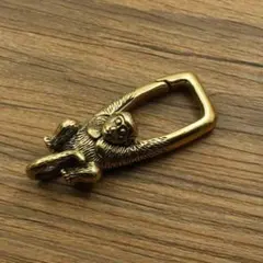 猿 キーリング カラビナ フック アメカジ 真鍮 ヴィンテージ ゴールド デニムのサムネイル