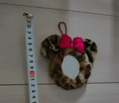 ヒョウ柄 ミニーマウス ミラー 열쇠 고리