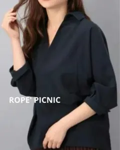 ROPE PICNIC　抜け襟ドルマンスキッパーシャツ　ネイビー　38　ロペピク