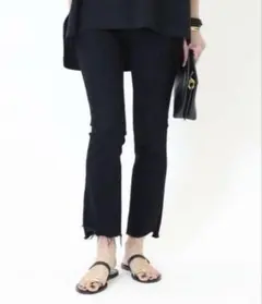 mother INSIDER CROP STEP FRAYデニム ブラック