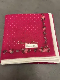 Christian Dior ピンク ドット柄 ハンカチ