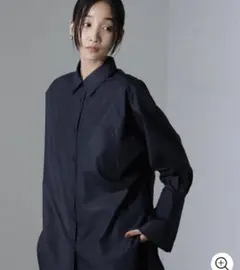 新品　ナノユニバース　オーバーシャツ サイドタブ付ワイドスリーブシャツ