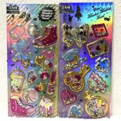 グリッターシャカシャカシール 不思議の国のアリス ファッション 2枚セット