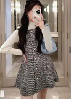 ツイードペプラムベスト　Fサイズ GRL