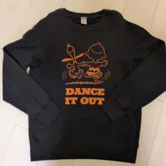 UNIQLO × PEANUTS ブラックカラー プリント トレーナー